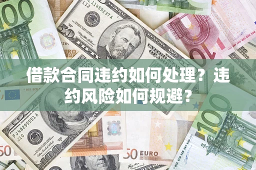 武汉借款合同违约如何处理？违约风险如何规避？