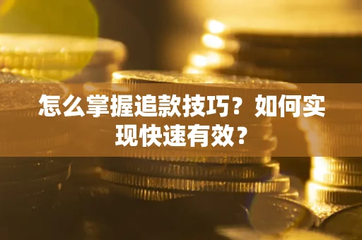 武汉怎么掌握追款技巧？如何实现快速有效？