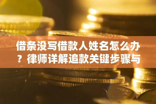 武汉借条没写借款人姓名怎么办？律师详解追款关键步骤与证据链构建