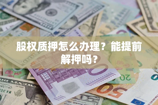 武汉股权质押怎么办理？能提前解押吗？
